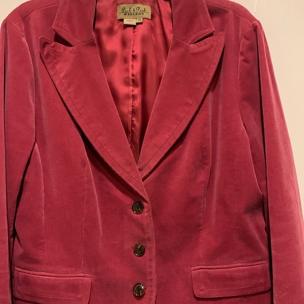 Rose Pink Fine Corduroy Blazer - Picture 3 of 4